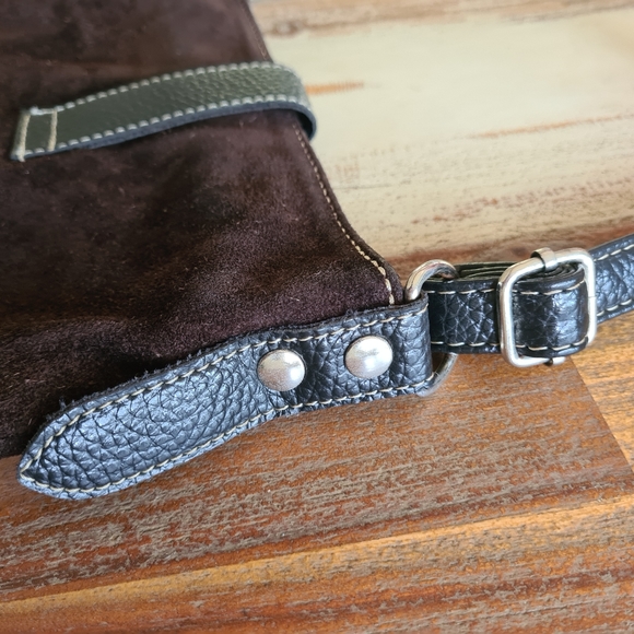 Ugg Australia Leather Brown Black Crossbody Bag - Picture 7 of 13